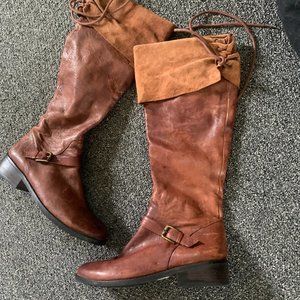Brown Leather and Suede Boots